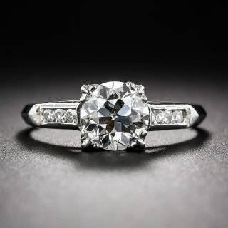 1.33 Carat European-Cut Diamond and Platinum Engagement Ring 