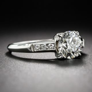 1.33 Carat European-Cut Diamond and Platinum Engagement Ring 