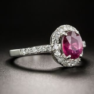 1.33 Carat Ruby and Platinum Diamond Ring