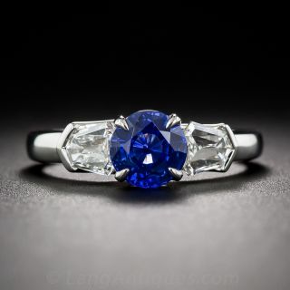 1.33 Carat Sapphire, Diamond and Platinum Ring