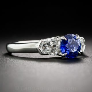 1.33 Carat Sapphire, Diamond and Platinum Ring