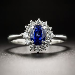 1.33 Carat Sapphire Platinum And Diamond Ring