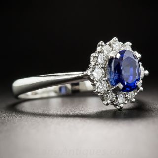 1.33 Carat Sapphire Platinum And Diamond Ring