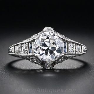 1.34 Carat Art Deco Diamond Ring