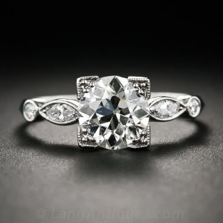 1.35 Carat Art Deco Platinum and Diamond Engagement Ring - 2
