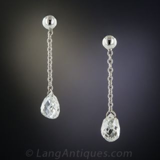 1.35 Carat Briolette Drop Earrings