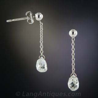 1.35 Carat Briolette Drop Earrings