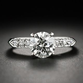 1.35 Carat Diamond Mid-Century Engagement Ring
