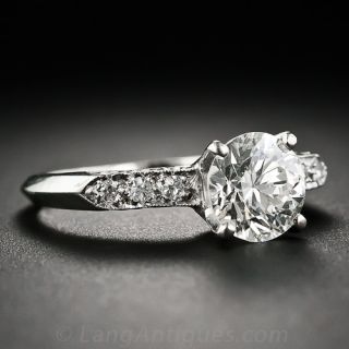 1.35 Carat Diamond Mid-Century Engagement Ring