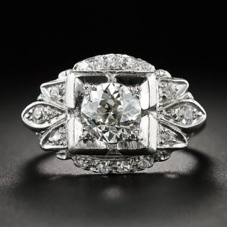 1.35 Carat Mid-Century Platinum and Diamond Ring