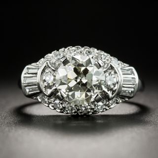 1.35 Carat Mid-Century Platinum Diamond Engagement Ring - GIA - 2