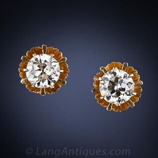 1.35 Carats Antique Stud Earrings
