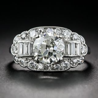 1.36 Carat Diamond Art Deco Engagement Ring
