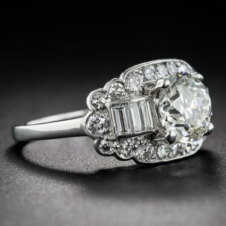 1.36 Carat Diamond Art Deco Engagement Ring