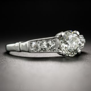 1.37 Carat Diamond Art Deco Engagement Ring