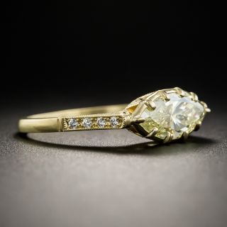 1.37 Fancy Light Yellow Marquise Diamond Ring by Lang - GIA