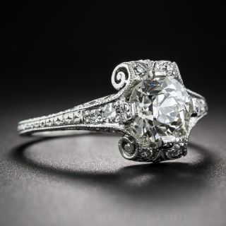 1.38 Carat Diamond Neoclassical Engagement Ring