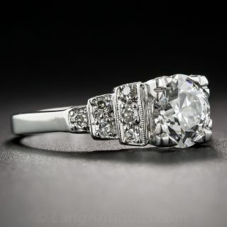 1.38 Diamond Art Deco Engagement Ring - GIA F VS2