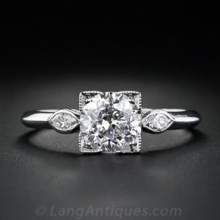 1.39 Carat Diamond Art Deco Engagement Ring