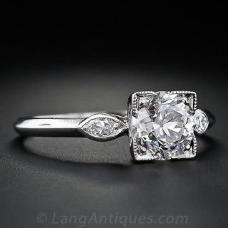 1.39 Carat Diamond Art Deco Engagement Ring
