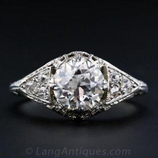 1.39 Carat Edwardian Diamond Engagement Ring