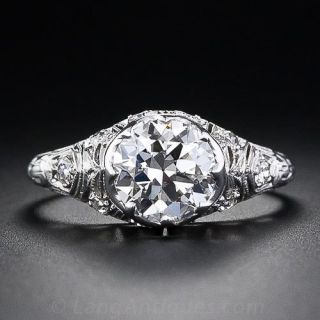 1.40 Carat Diamond Early Art Deco Engagement  Ring