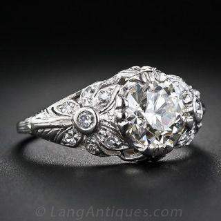 1.40 Carat Vintage Diamond Engagement Ring