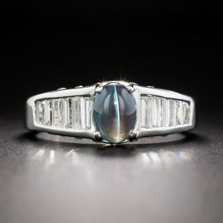 Alexandrite Chyrsoberyl Cat's Eye and Diamond Ring - 4