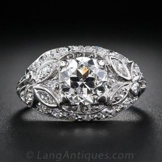 1.41 Carat Art Deco Diamond Engagement Ring
