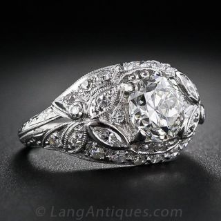 1.41 Carat Art Deco Diamond Engagement Ring