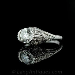 1.41 ct. Diamond Platinum Edwardian Engagement Ring
