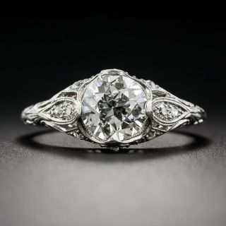 1.42 Carat Diamond Art Deco Engagement Ring GIA K-VVS2