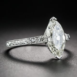 1.42 Carat Marquise Diamond Art Deco Ring