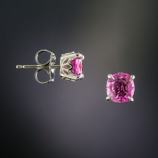 1.42 Carat Pink Sapphire Stud Earrings -Natural, No Heat, Burmese