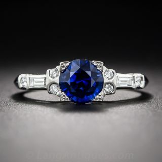 1.42 Carat Sapphire & Diamond Estate Ring