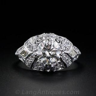 1.43 Carat Art Deco Engagement Ring in Platinum