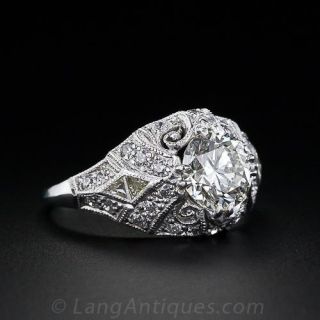 1.43 Carat Art Deco Engagement Ring in Platinum