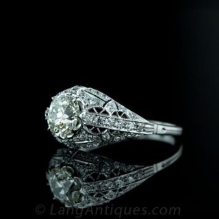 1.44 Carat Antique Cushion Cut Diamond Ring