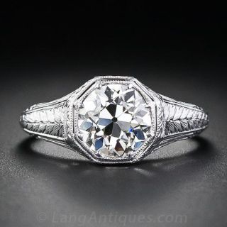 1.44 Carat Diamond Art Deco Solitare Ring