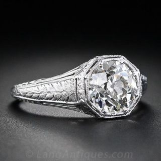 1.44 Carat Diamond Art Deco Solitare Ring