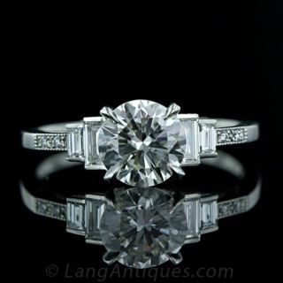 1.44 Carat Diamond Deco Style Engagement Ring Main View