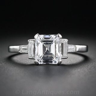 1.44 Carat E-Internally Flawless Emerald-Cut Diamond Art Deco Engagement Ring