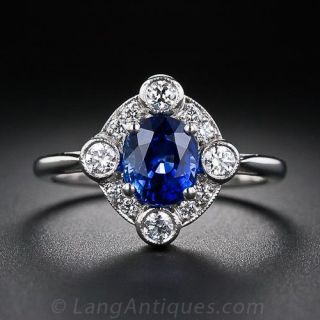 1.44 Carat Sapphire and Diamond Ring