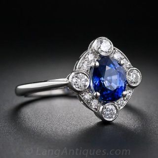 1.44 Carat Sapphire and Diamond Ring