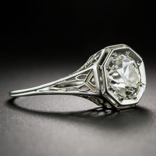 1.45 Carat GIA K/VVS1 Diamond Antique Solitaire Engagement Ring