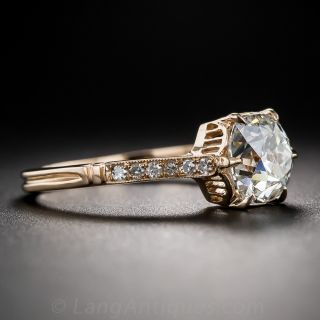 1.46 Carat Antique Cushion-Cut Diamond Engagement Ring