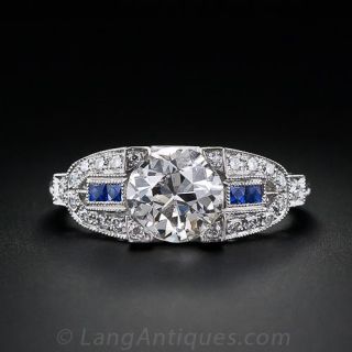 1.46 Carat Art Deco Style Diamond Engagement Ring