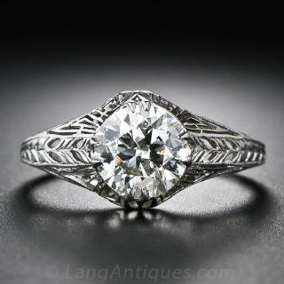 1.46 Carat Edwardian Diamond Engagement Ring