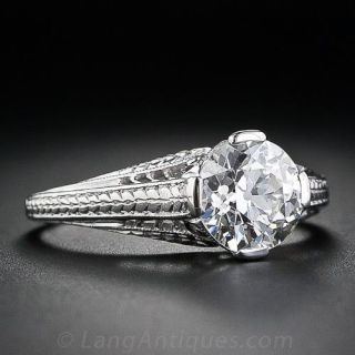 1.47 Carat Diamond Art Deco Solitare Ring