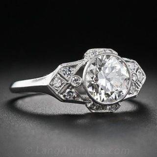 1.47 Carat Late Art Deco Diamond Ring